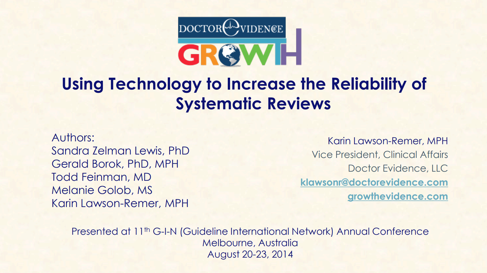 Using Technology to Increase the Reliability of Systematic Reviews